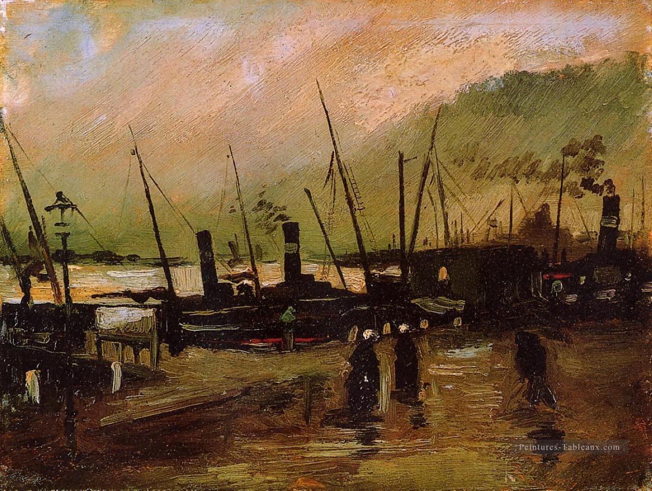Quai avec des navires à Anvers Vincent van Gogh Peintures à l'huile